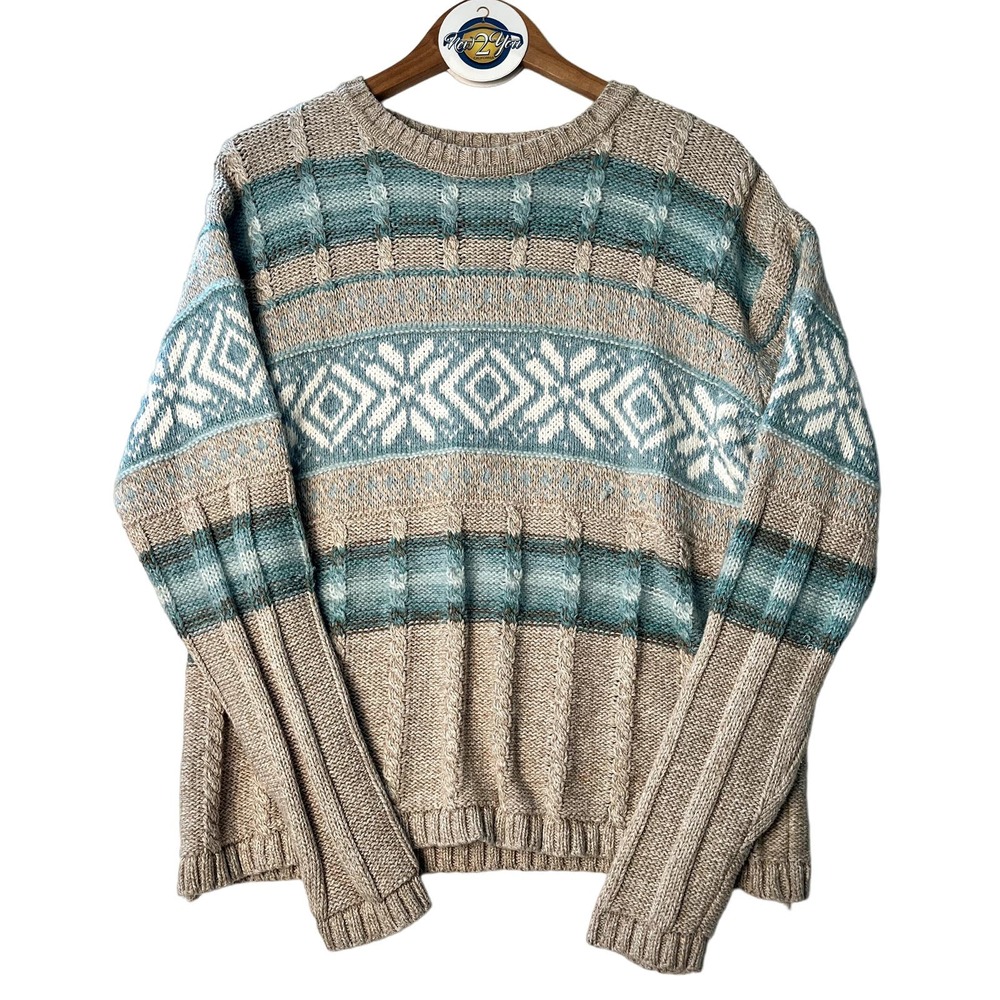 Liz Claiborne Blue Snowflake Knit Sweater